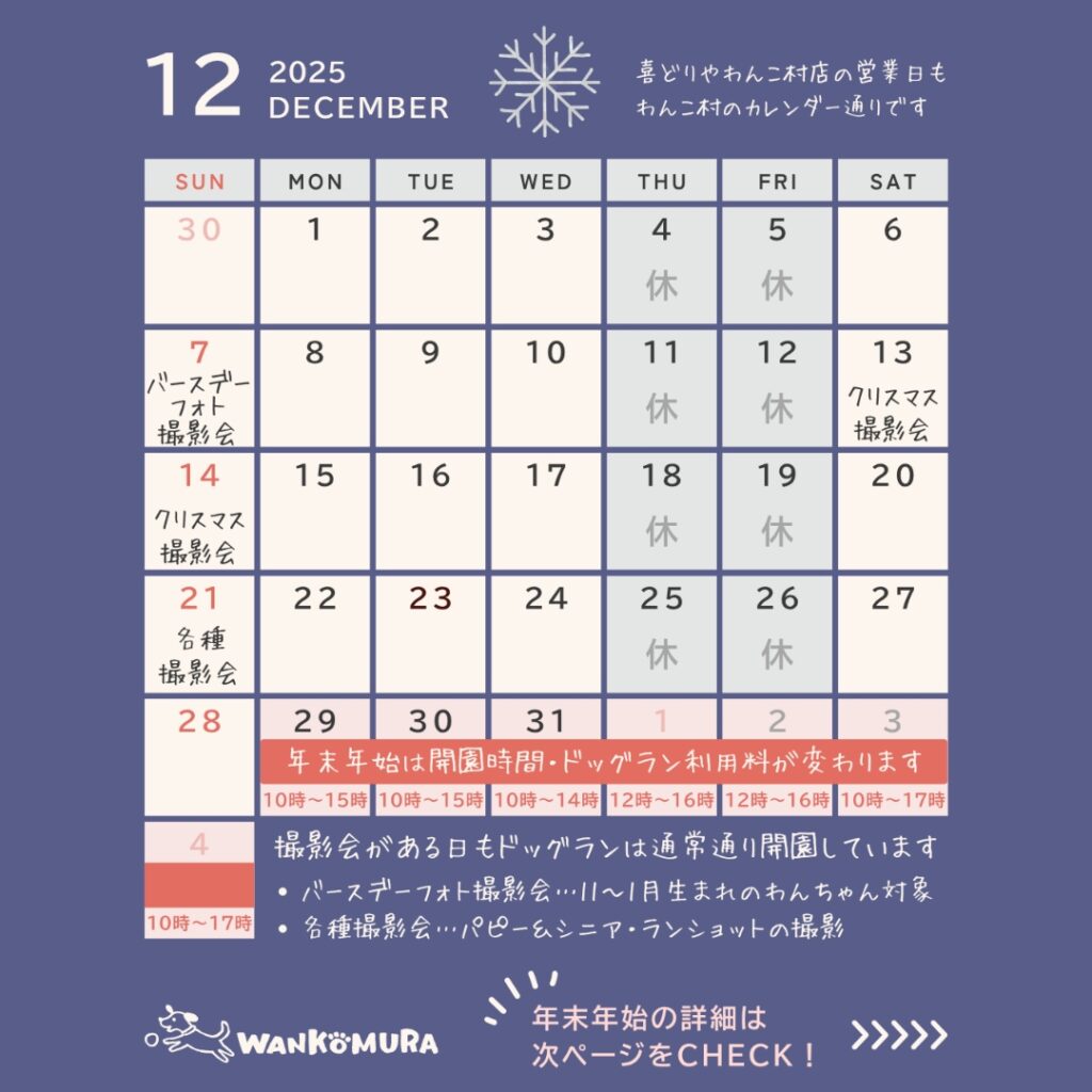 12月のカレンダーです🎄